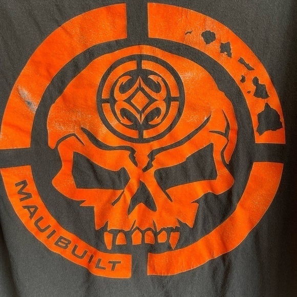 Vintage Maui  Built Skull Hawaiian Islands T-Shirt Large - Picture 1 of 4